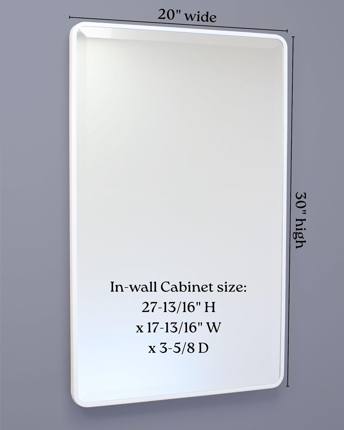 16×20 Austin Farmhouse Metal Framed Rounded Rectangle Recessed Bathroom Medicine Cabinet, Beveled Mirror, 14×18 in-Wall Opening, powder-coated Steel, Glass Shelves, Magnet Close, Brushed Nickel - Image 28