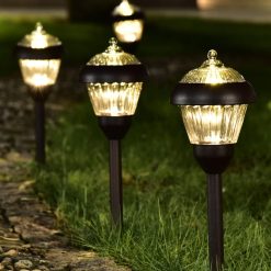 Alternative view of Solpex 4pack high Lumen Solar Pathway Lights??Metal Solar Path Lights??2 Bright LED??Waterproof IP65 Auto On/Off Solar Garden Lights for Walkway Driveway Yard