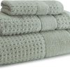 Kassatex Turkish Hammam Collection Towels, 3 Piece Set – Misty Sage Pack of 2