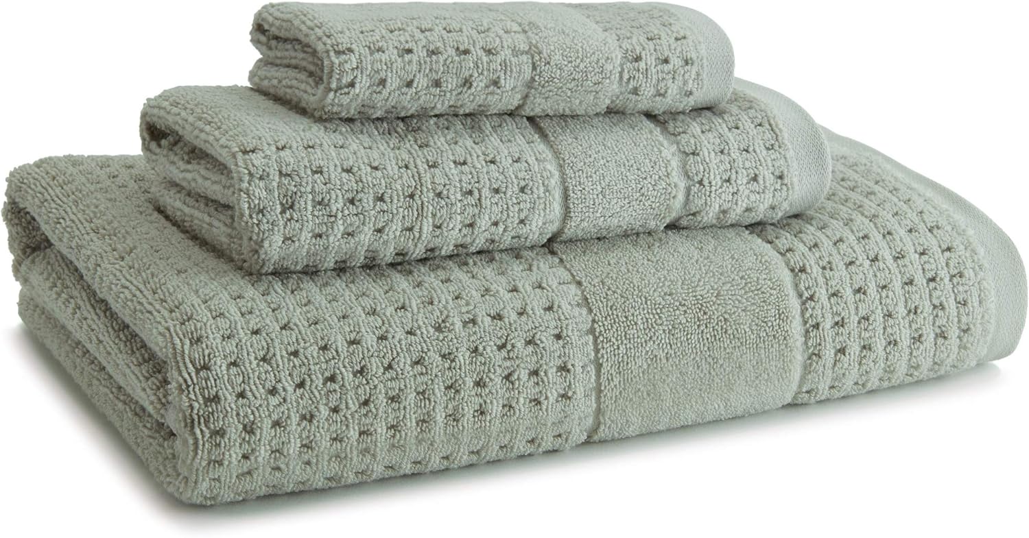 Kassatex Turkish Hammam Collection Towels, 3 Piece Set – Misty Sage Pack of 2