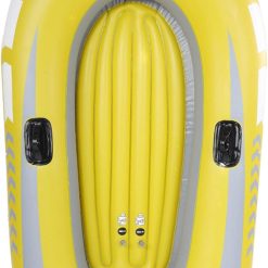 Inflatable Kayak Boat, Heavy Duty Inflatable Canoe Yellow Inflatable Kayak with Two Paddle Mounts Double Valve Design for 2 Person PVC Air Boat