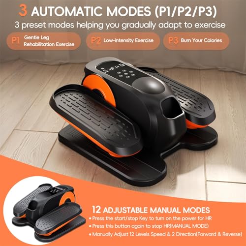 Under Desk Elliptical Machine,Morelax Ellipse Leg Exerciser for Seniors,Quiet & Portable Mini Electric Seated Pedal Exerciser & 12 Adjustable Speeds - Image 3