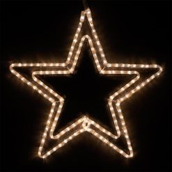 24 LED Double 5 Point Star, Warm White Lights